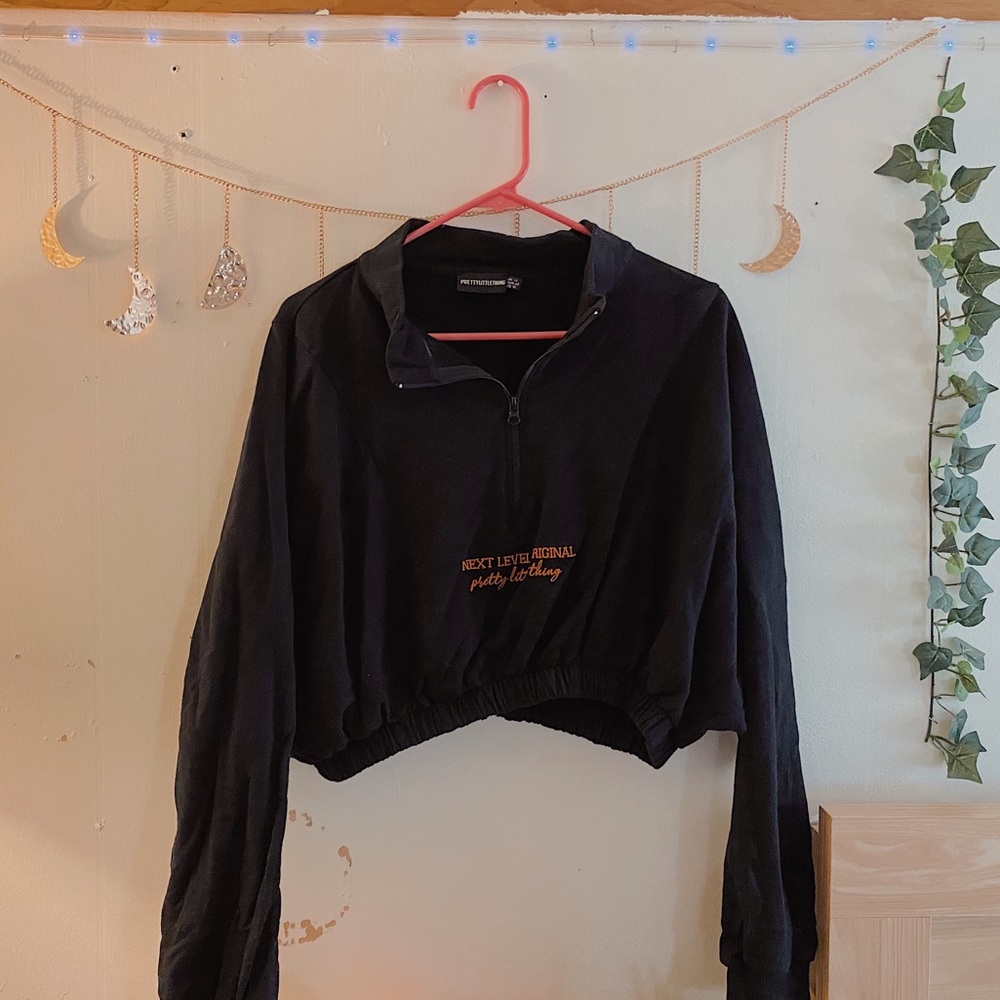 pretty little thing cropped quarter zip
